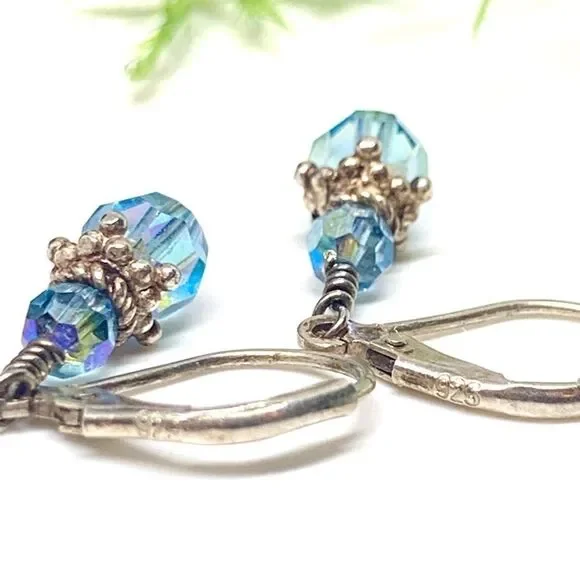 VINTAGE⚜️STERLING SILVER Austrian Crystal Necklace, Bracelet & Earrings Set - Picture 10 of 13